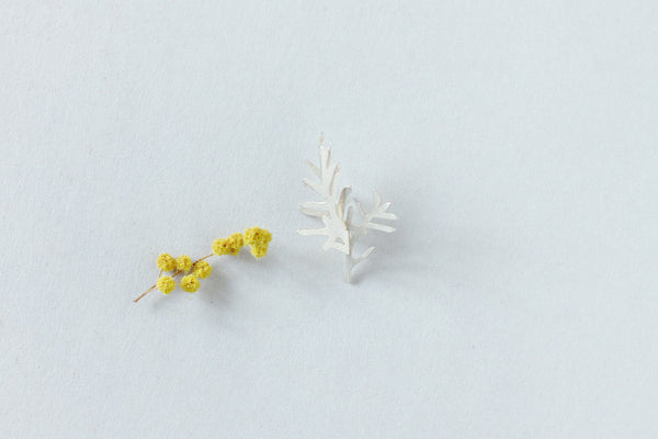 A sterling silver brooch from Plants collection by Makiami, handcrafted in our workshop in Stockholm, Sweden.